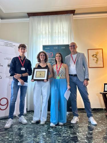 (6 settembre)  Immagini della premiazione presso la Casa della Critica